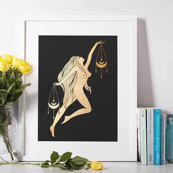 Libra Wall Art Celestial Zodiac Horoscope Print Poster Unframed - Picture 4 of 6